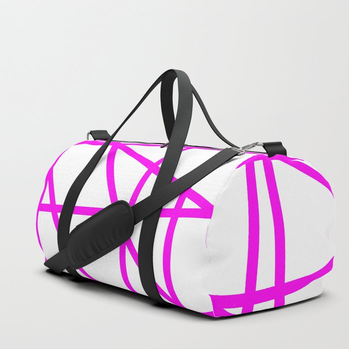 Doodle (Magenta & White) Duffle Bag