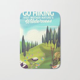 Go Hiking! Bath Mat | Walking, Enviroment, Sports, Outside, Trees, Cute, Cartoon, Travel, Outdoorscartoon, Treesenc 