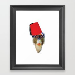 monkey with tarbouch Framed Art Print