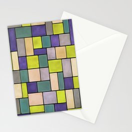 Rectangles And Squares Contemporary Black Outline Art 2 Stationery Card