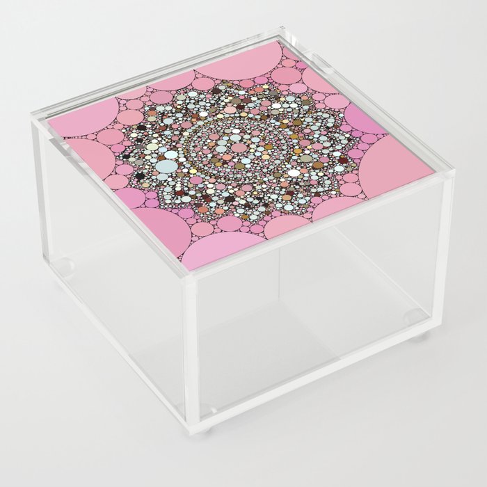 Pastel Dot Art Mandala Design Acrylic Box