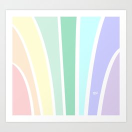 Kirovair Art Deco Pastel Rainbow #minimal #art #design #kirovair #buyart #decor #home Art Print