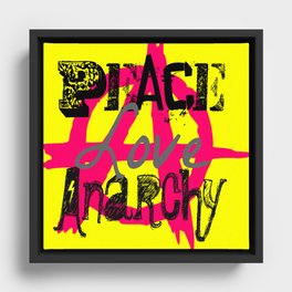 Peace Love Anarchy Framed Canvas