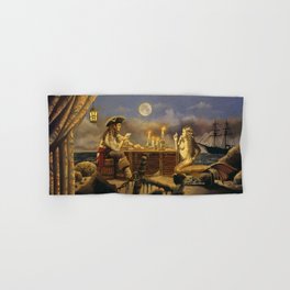"The Wager" by David Delamare (Pirate and Mermaid playing cards) Hand & Bath Towel