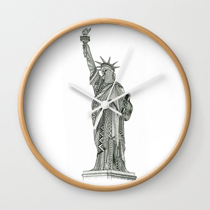 Statue of Liberty Zentangle Wall Clock