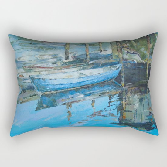 The girl at the pier Rectangular Pillow