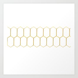 Long hexagon geometric honeycomb pattern Art Print