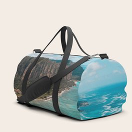 Coastal Honolulu, Hawaii turquise ocean aerial view tropical coast landscape color photograph / photography Duffle Bag