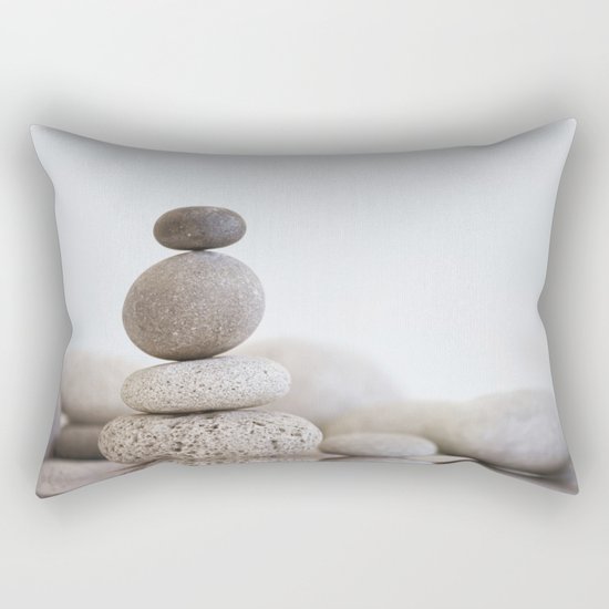 Stone Balance pebble cairn and water Rectangular Pillow
