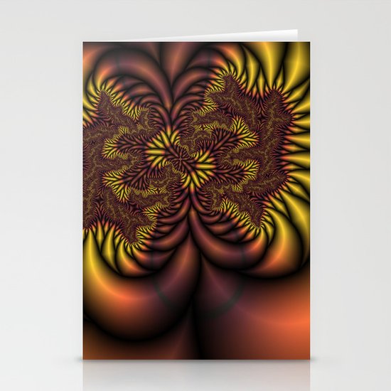 Flaming Roots fractal Stationery Cards