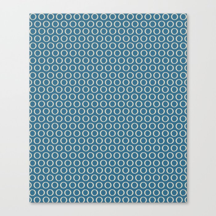 Inky Dots Minimalist Pattern in Boho Blue and Beige  Canvas Print