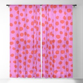 Keep me Wild Animal Print - Pink with Red Spots Sheer Curtain