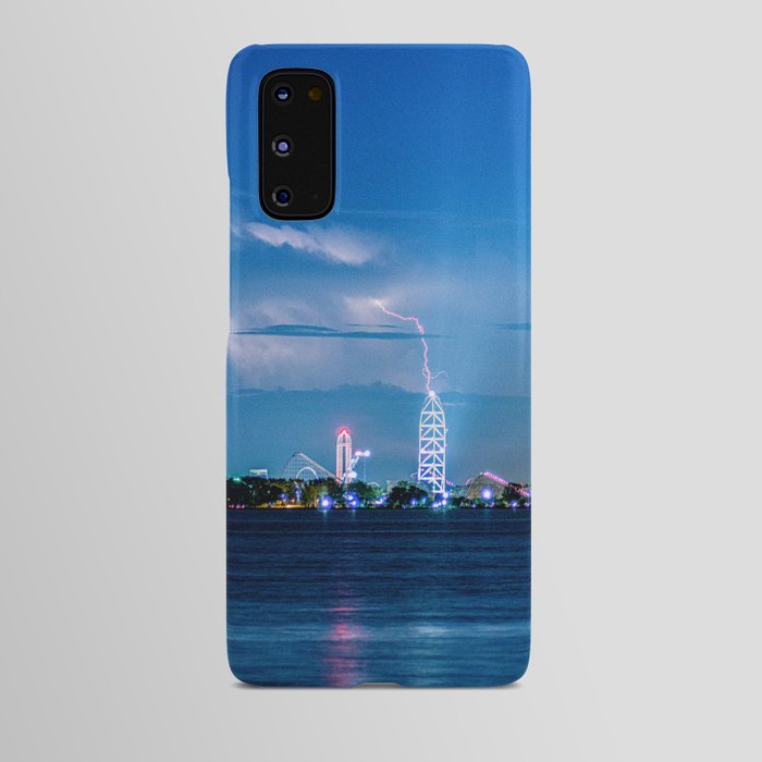 Lightning Storm Above Cedar Point Amusement Park Sandusky Ohio Android Case