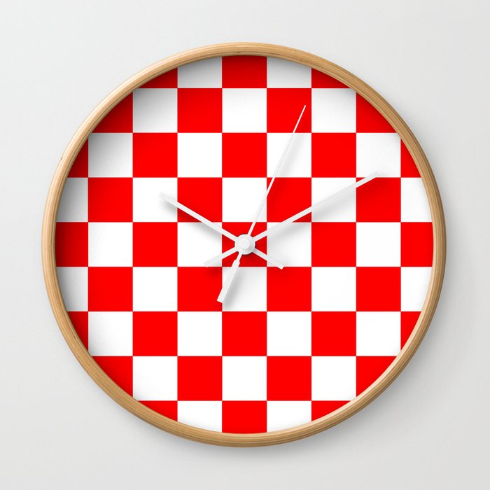 Checker (Red/White) Wall Clock