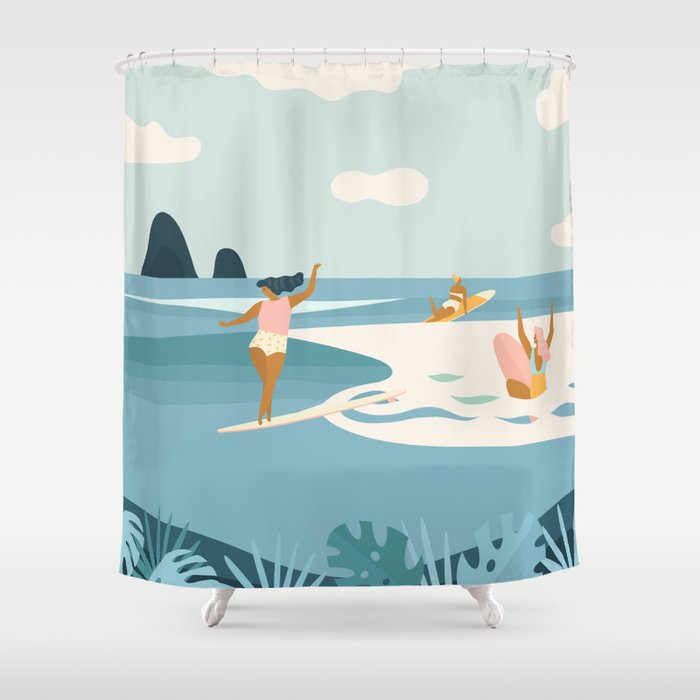 Wave Sisters Shower Curtain