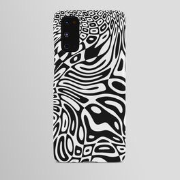 Black  and white psychedelic optical illusion Android Case
