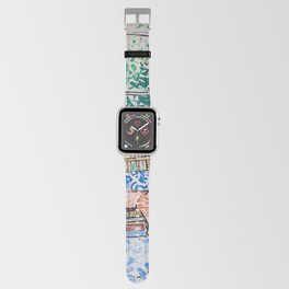 Napping Ginger Cat in Pink Jungle Garden Room Apple Watch Band