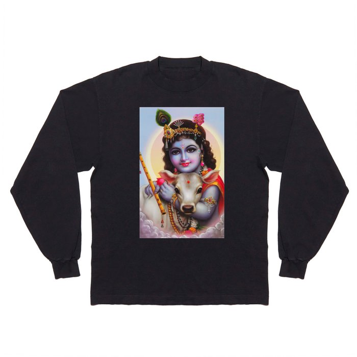 Bal Krishna with his Calf Long Sleeve T Shirt