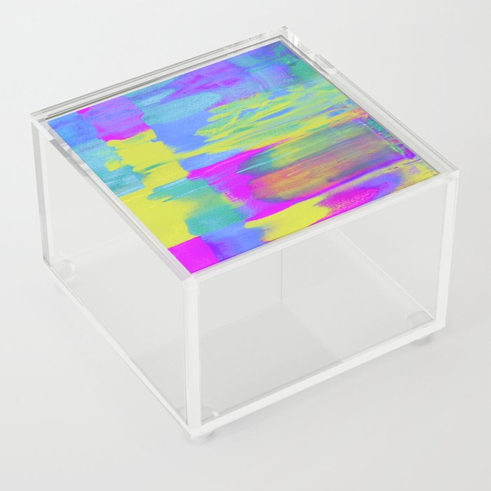 Vaporwave Glitch Paint Smear Acrylic Box