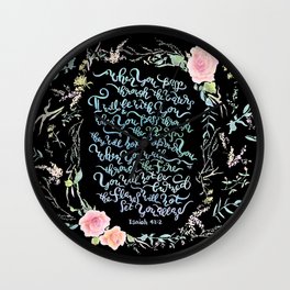 I Will Be With You - Isaiah 43:2 / Black Wall Clock