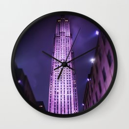 New York - Rockfeller Center at Christmas Wall Clock
