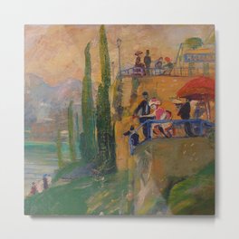 Lake Como, Italy landscape painting by  Lajos Gulácsy Metal Print | Honeymoon, Florence, Italianalps, Hotel, Lombardy, Lake, Lakecomo, Scenery, Swissalps, Lugano 
