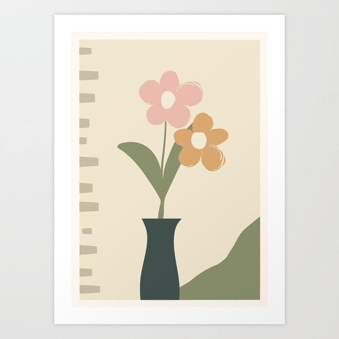 Couple of flowers in the vase Art Print