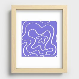 Minimalist line violet flower Recessed Framed Print
