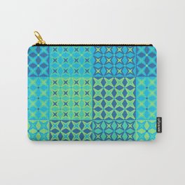 Geometric Blue and Patterns Carry-All Pouch