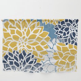 Flower Blooms, Yellow and Blue Wall Hanging