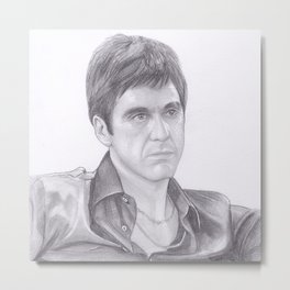 Al Pacino - Scarface Metal Print | Graphite, Illustration, 1983, Realism, Black and White, Scarface, Quotes, Tonymontana, Drawing, Coloredpencil 