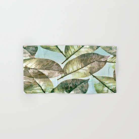 Vintage Leaf Abstract Hand & Bath Towel