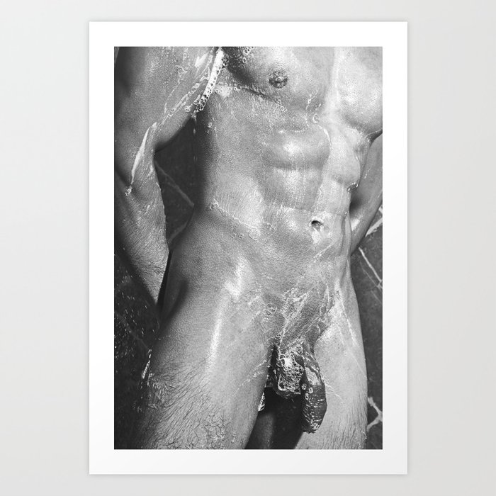Very beautiful sexy naked man photographed under a shower. Art Print by  PhotoStudioHolland | Society6