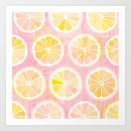 Orange Slices Pastel Fruit Art Print