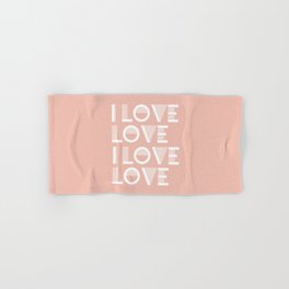 I Love Love - Jazz Age Pink pastel color modern abstract illustration  Hand & Bath Towel