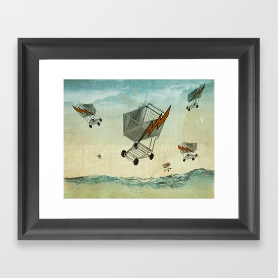 raining trolleys Framed Art Print