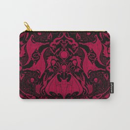Bats and Beasts - Blood Red Carry-All Pouch | Bats, Creatures, Vampire, Beasts, Halloween, Macabre, Dracula, Dark, Drawing, Goth 