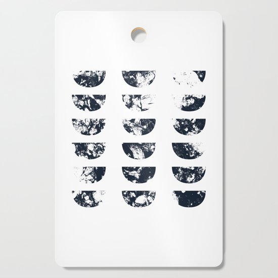 Josie Navy Blue Half Moon Abstract Cutting Board By Selwynandpark