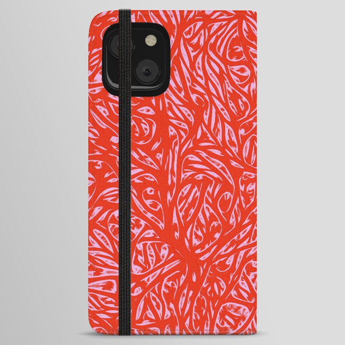 Summer Red Saffron - Abstract Botanical Nature iPhone Wallet Case