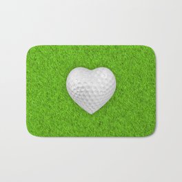 Golf ball heart / 3D render of heart shaped golf ball Bath Mat