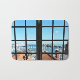 Through The Window Bath Mat | Rooftop, Window, Sunny, Throughawindow, Sea, Guernsey, Blue, Day, Castle, View 