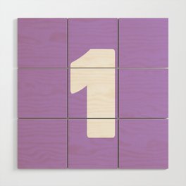 1 (White & Lavender Number) Wood Wall Art