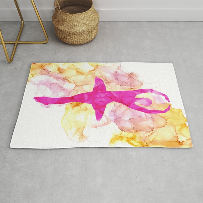 Pink Ballerina: Original Alcohl Ink Painting Rug