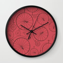 Vintage cycle red Wall Clock