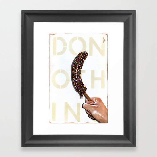 DO NOTHING Frozen Banana with sprinkles Framed Art Print