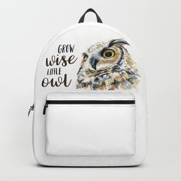 Grow Wise Little Owl Nursery Animals Art Great Horned Owl Backpack