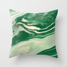 Deepest Emerald Geen III Throw Pillow