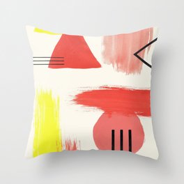 Abstract Composition in Peach and Yellow Throw Pillow