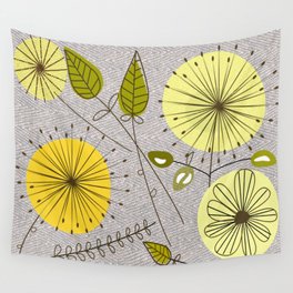 Mid-Century Modern Floral Wall Tapestry