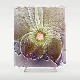 Fantasy Flower, Abstract Fractal Art Shower Curtain